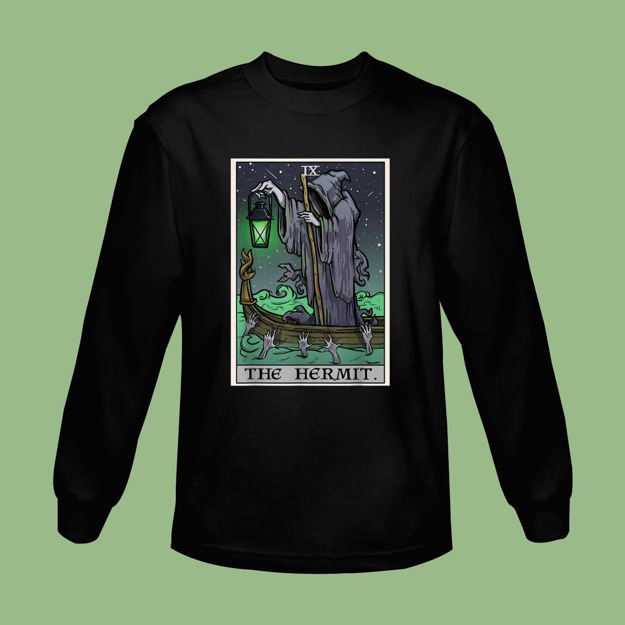 The Hermit Tarot Card Gothic Halloween T-Shirt