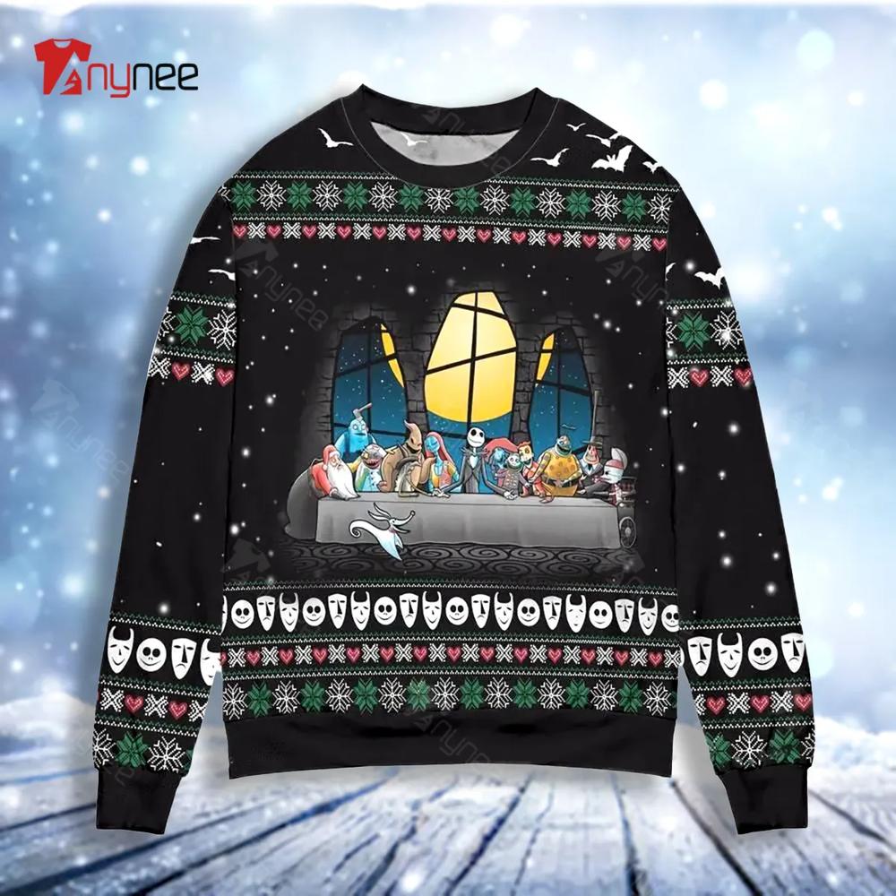 The Nightmare Before Christmas The Last Supper Windshield Sun Shade Ug Ugly Christmas Sweater- Best Christmas Gifts 2023