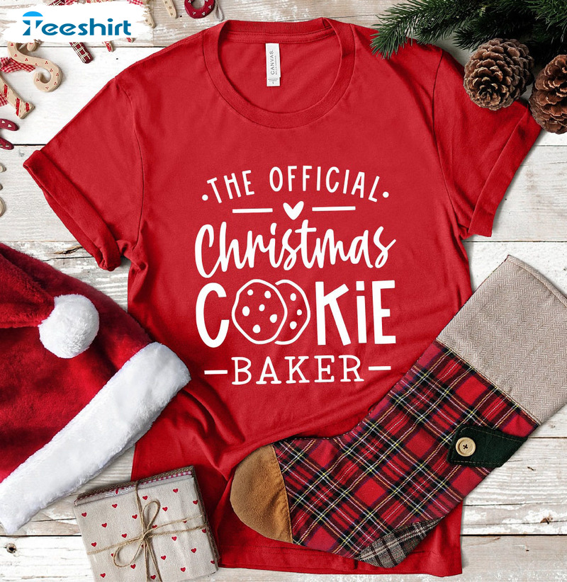 The Official Cookie Baker Shirt, Christmas Cookie Vintage Unisex Hoodie Short Sleeve