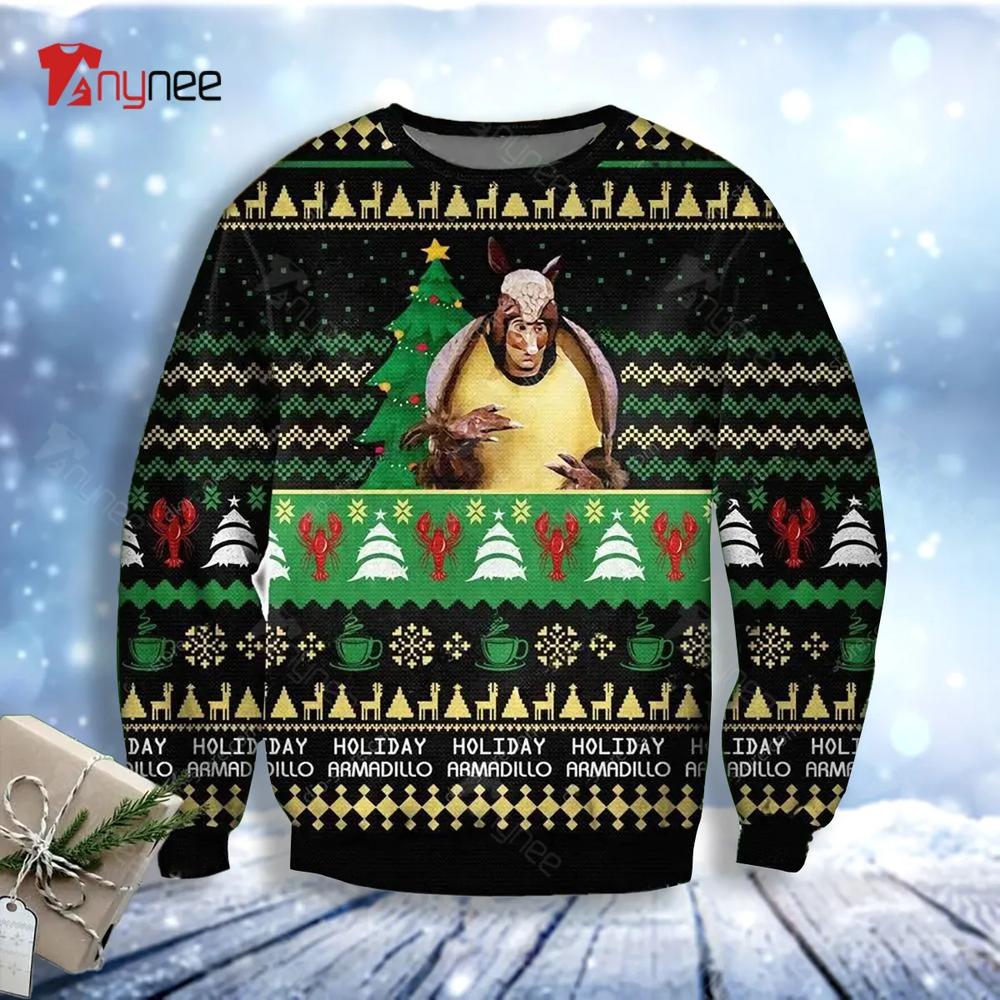 The One With The Holiday Armadillo Poster Ugly Christmas Sweater- Best Christmas Gifts 2023