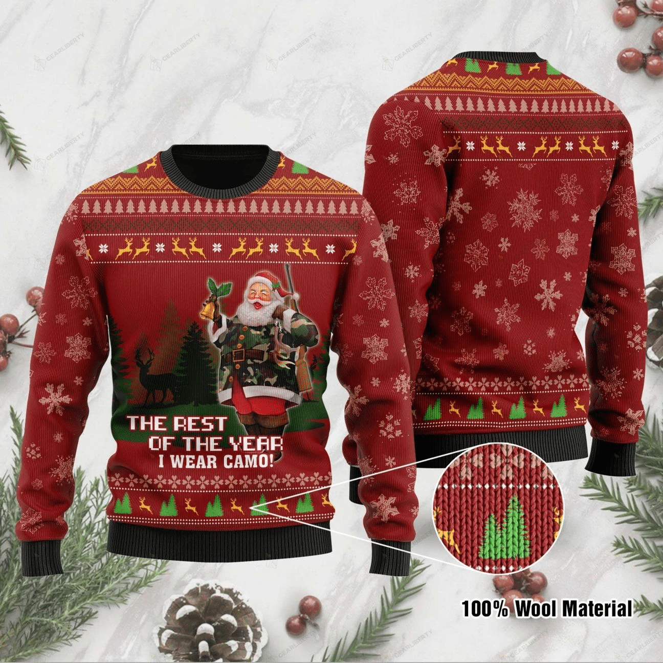 The Rest Of The Year I Wear Camo Ugly Christmas Sweater | For Men & Women | Adult | US1257- Best Christmas Gifts 2023