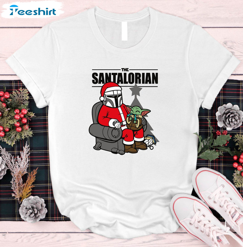 The Santalorian Shirt – Santalorian And Baby Yoda Christmas Long Sleeve Tee Tops