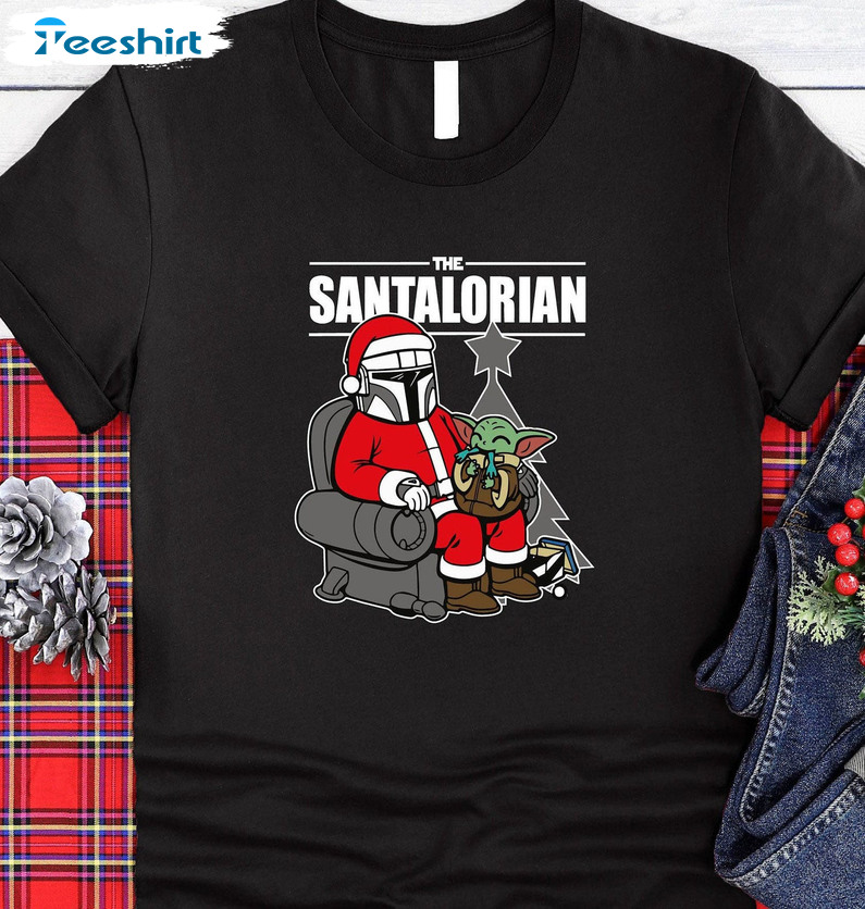 The Santalorian Shirt – Santalorian And Baby Yoda Christmas Long Sleeve Tee Tops