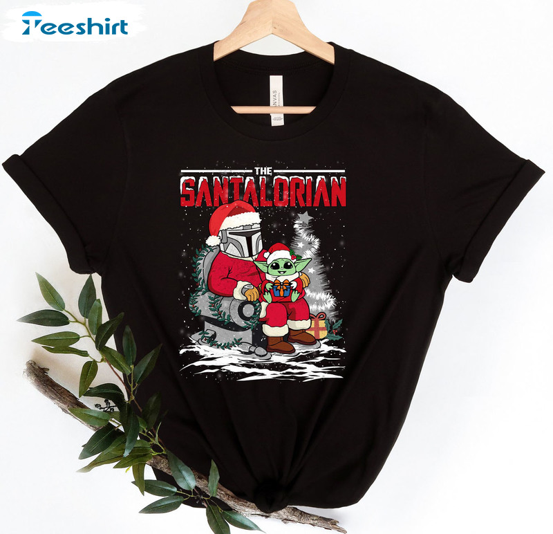 The Santalorian Shirt – Santalorian And Baby Yoda Christmas Unisex Hoodie Crewneck