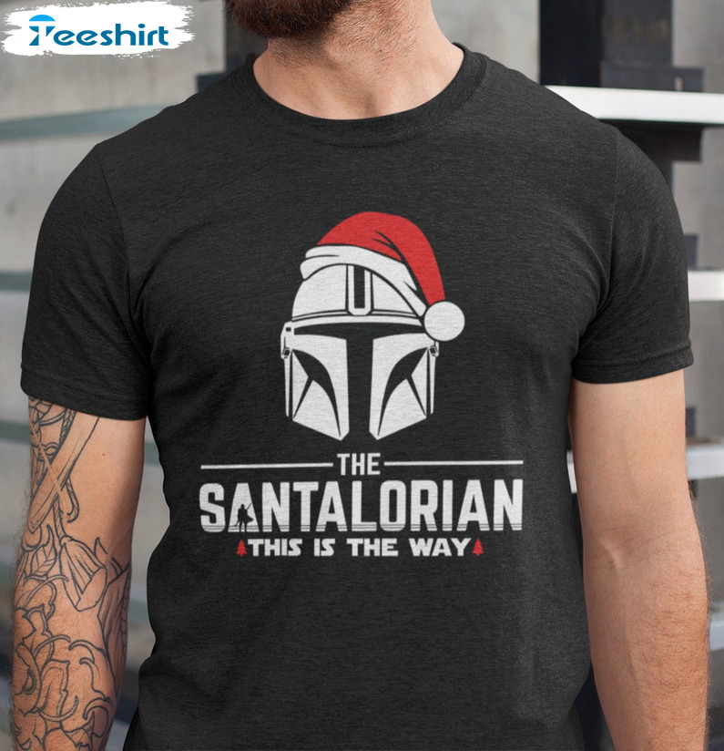 The Santalorian This Is The Way Shirt – Mandalorian Christmas Short Sleeve Sweater