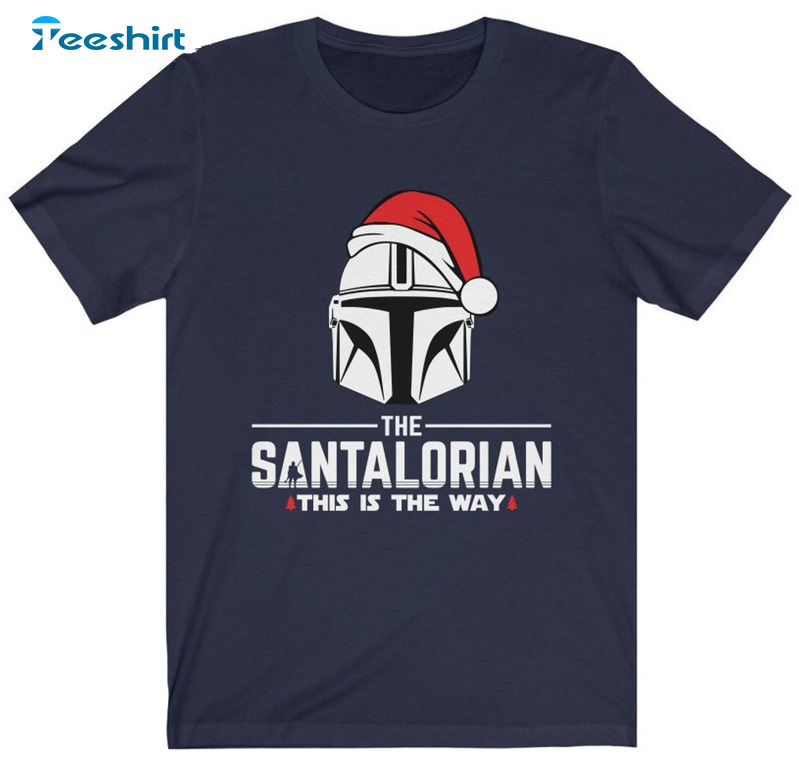 The Santalorian This Is The Way Shirt – Mandalorian Christmas Short Sleeve Sweater