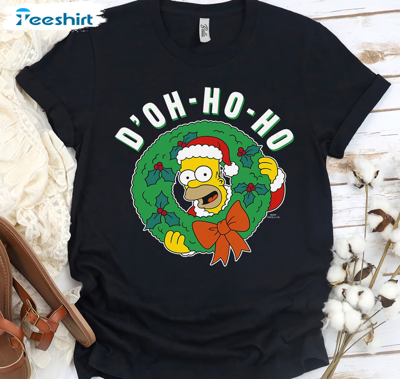 The Simpsons Christmas Santa Homer D Oh Ho Ho Sweatshirt, Short Sleeve