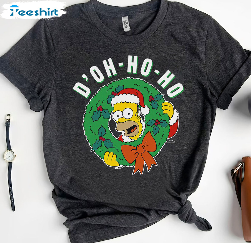 The Simpsons Christmas Santa Homer D Oh Ho Ho Sweatshirt, Short Sleeve