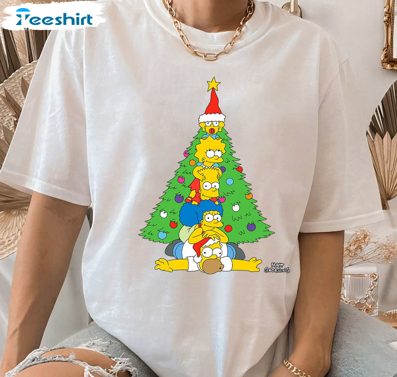 The Simpsons Family Christmas Shirt, Xmas Tree Sweatshirt Unisex Hoodie