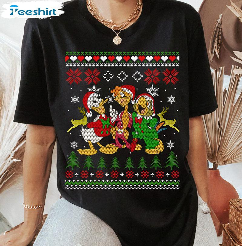 The Three Caballeros Christmas Shirt, Donald Jose And Panchito Christmas Short Sleeve Tee Tops