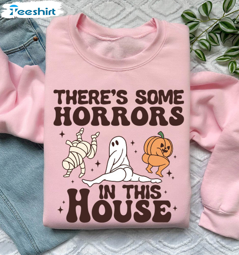 There’s Some Horrors In This House Cute Shirt, Halloween Pumpkin Tee Tops Short Sleeve There’s Some Horrors In This House Cute Shirt, Halloween Pumpkin Tee Tops Short Sleeve