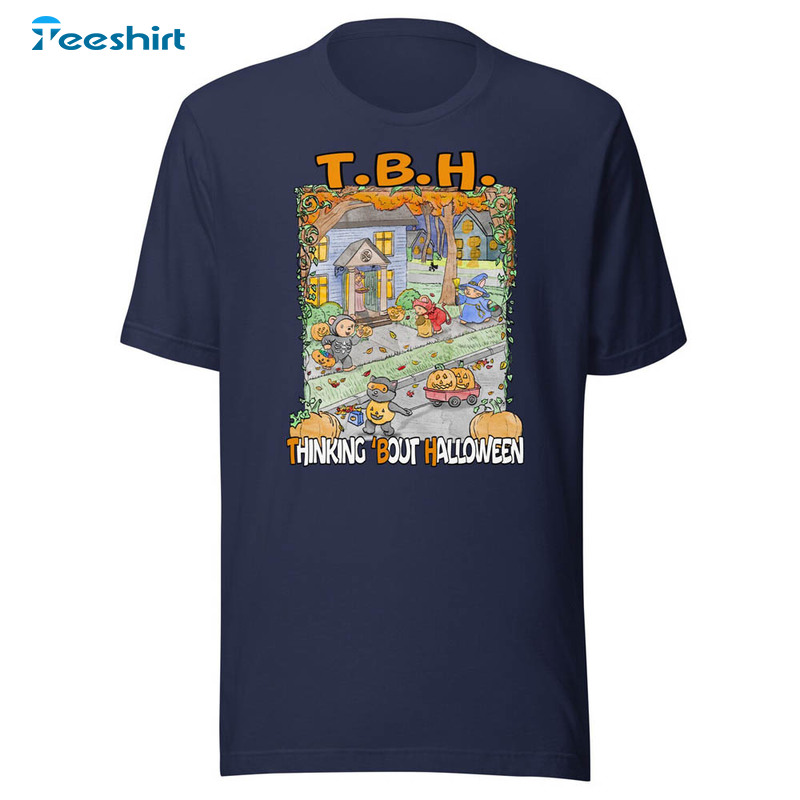 Thinking About Halloween Shirt, Funny Short Sleeve Crewneck