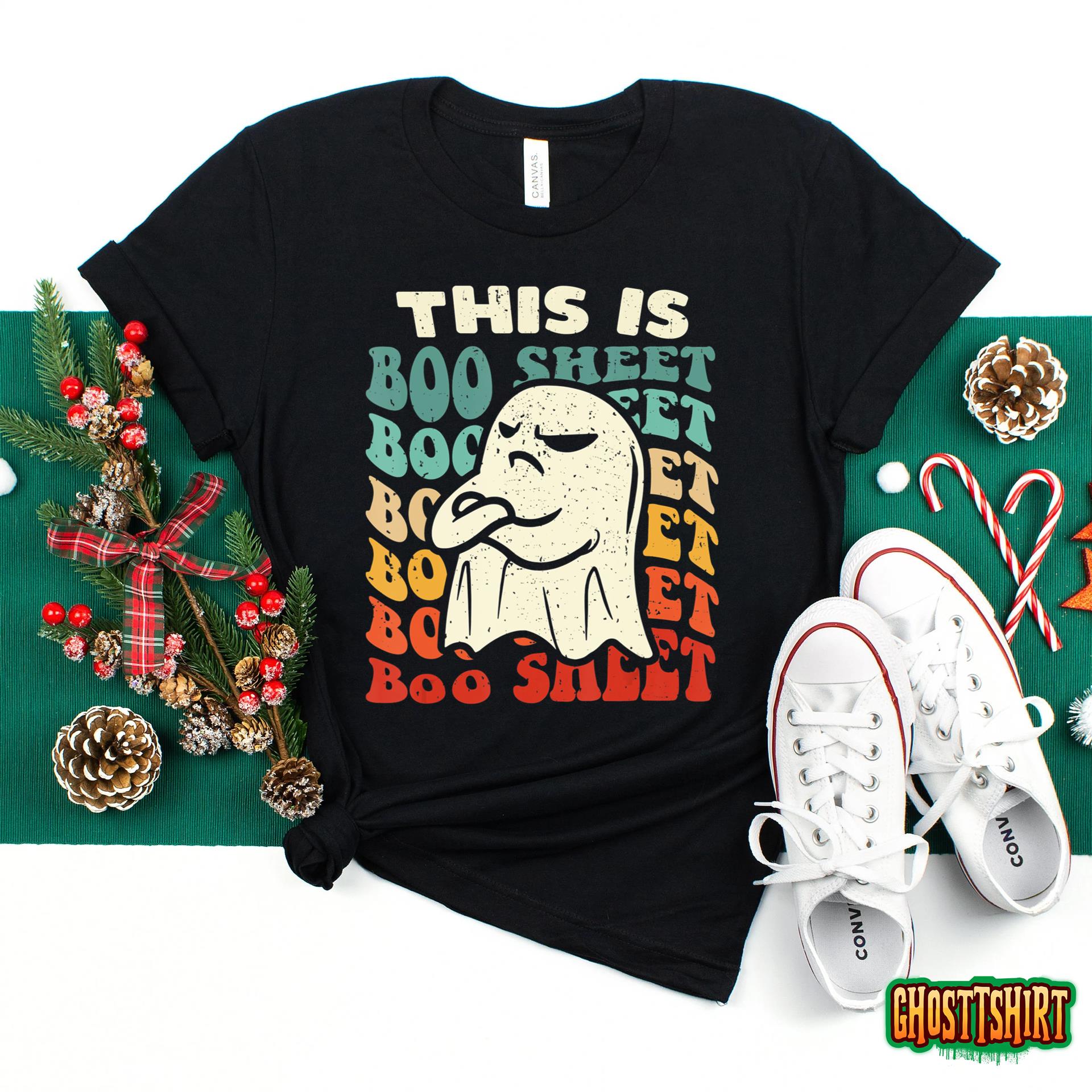 This Is Boo Sheet Ghost Retro Halloween Costume Men Women Sweatshirt