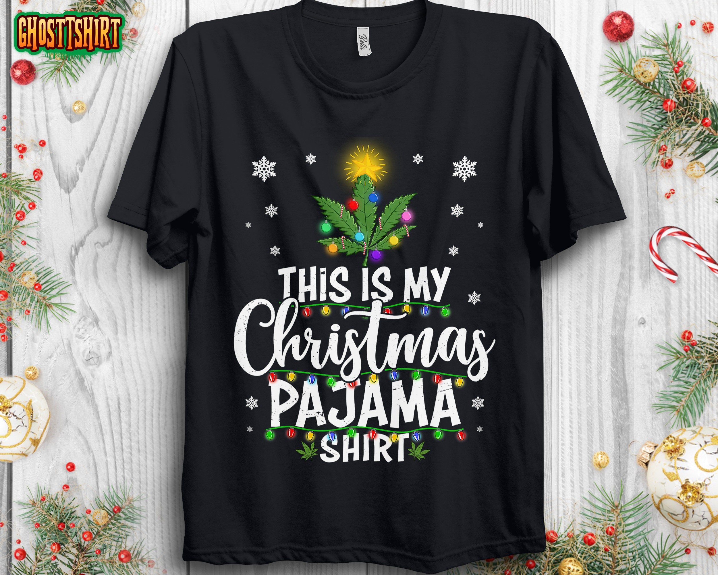 This Is My Christmas Pajama Shirt Canabis Christmas Lights Sweatshirt