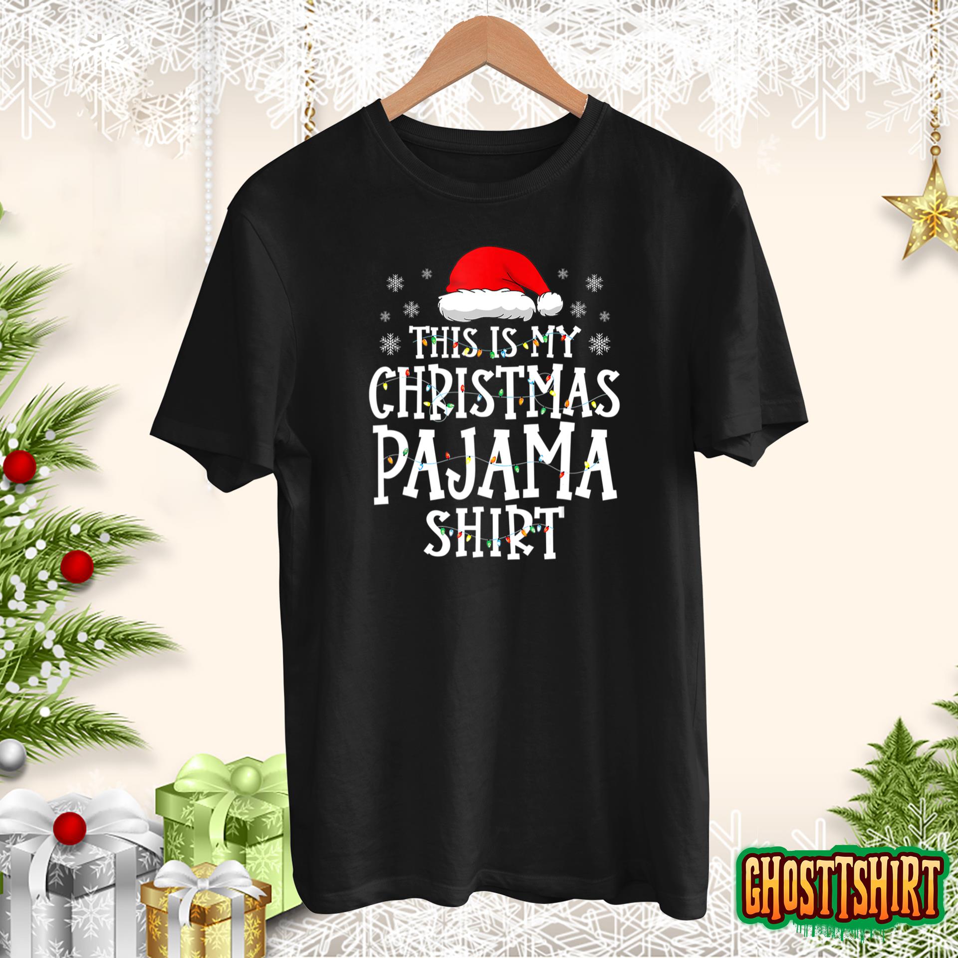 This Is My Christmas Pajama Shirt Xmas Lights Funny Holiday Hoodie