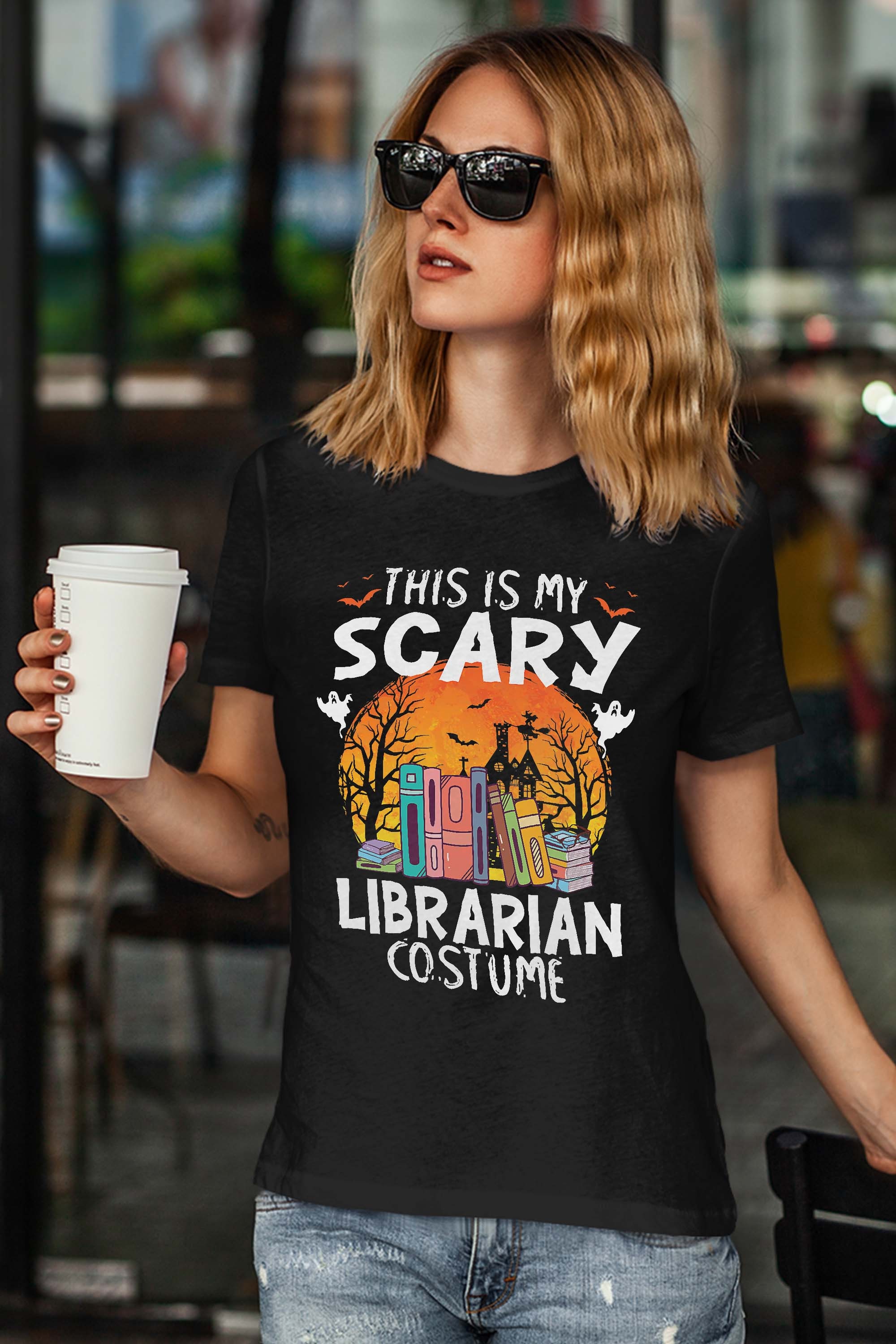 This Is My Scary Librarian Costume Funny Halloween Library T-Shirt