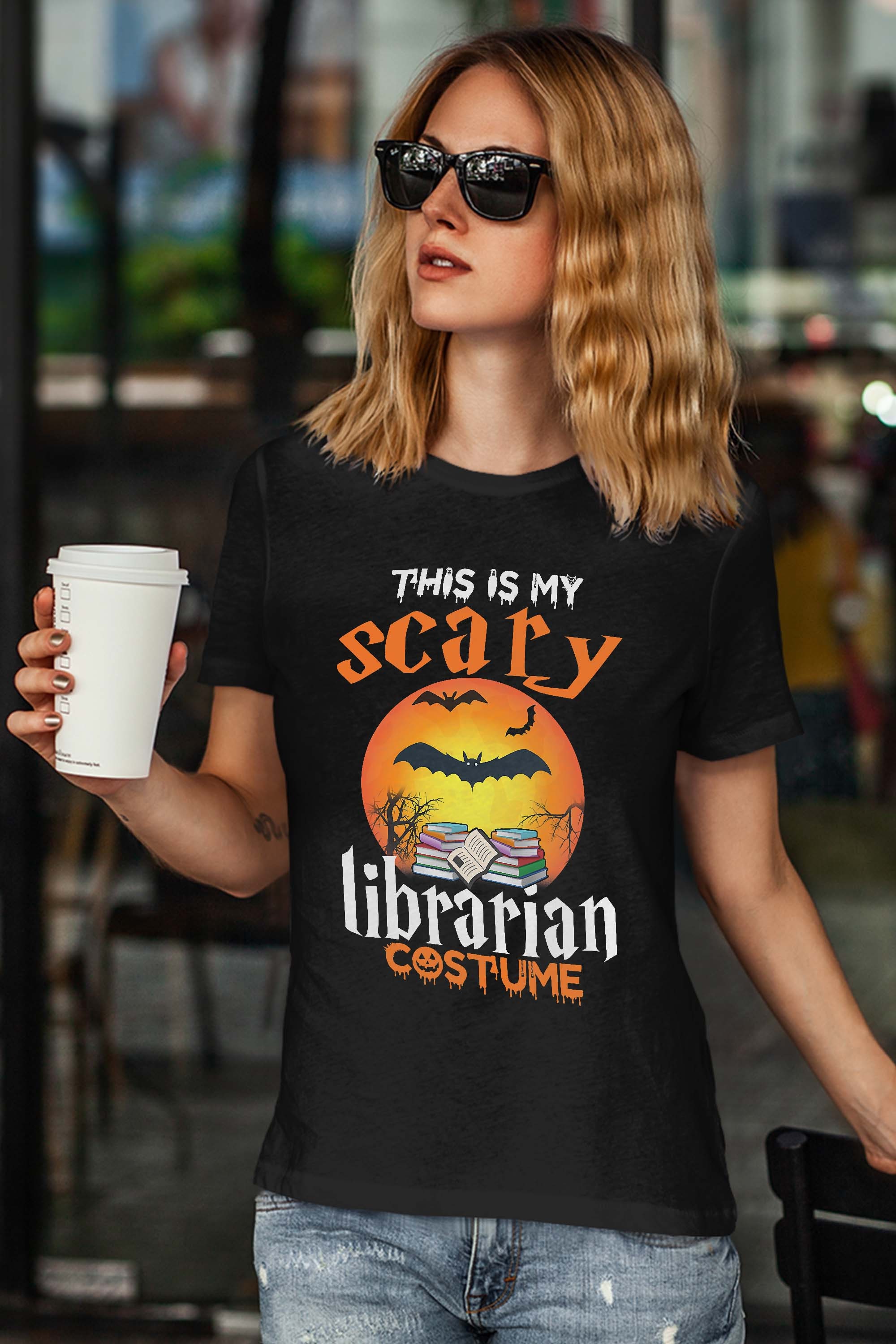 This Is My Scary Librarian Halloween Costume For Men Women T-Shirt