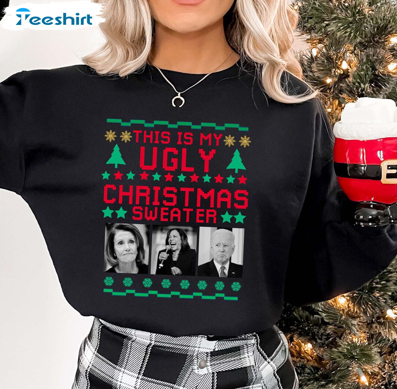 This Is My Ugly Christmas Sweater, Joe Biden Short Sleeve Tee Tops