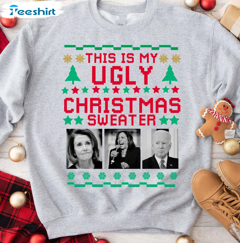 This Is My Ugly Christmas Sweater, Joe Biden Short Sleeve Tee Tops