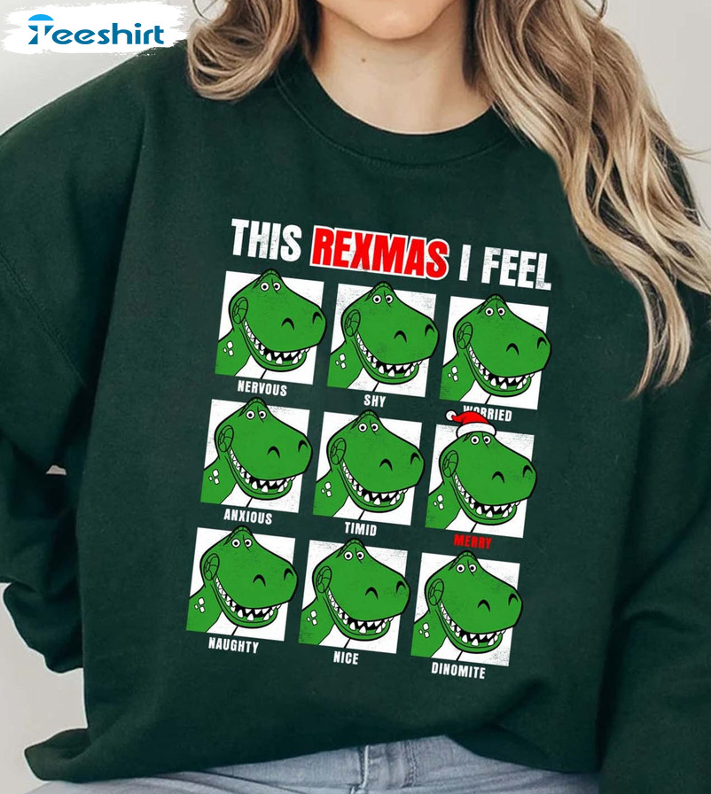 This Rexmas I Feel Shirt – Christmas Funny Dinosaur Unisex Hoodie Long Sleeve