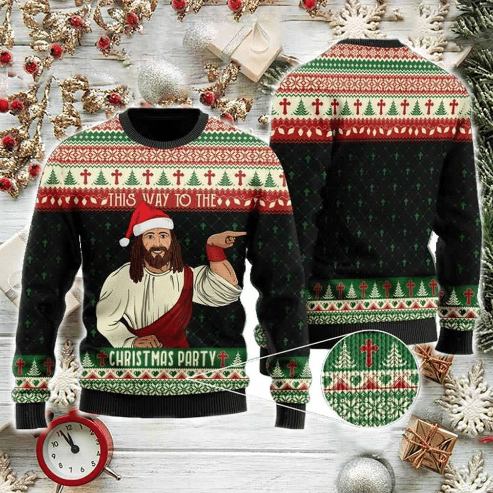 This Way To The Christmas Party Ugly Christmas Sweater | For Men & Women | Adult | US3275- Best Christmas Gifts 2023