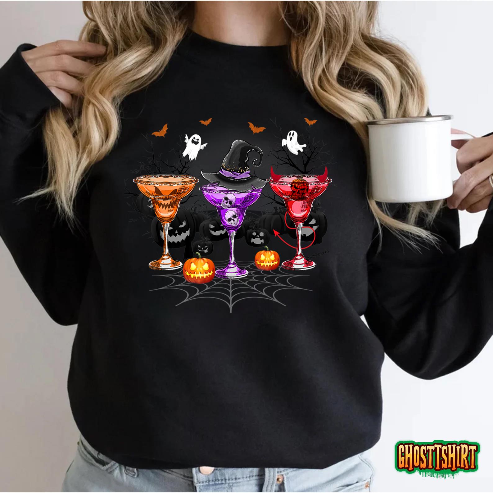 Three Glasses Of Margarita Shirt Funny Halloween Wine Lover T-Shirt