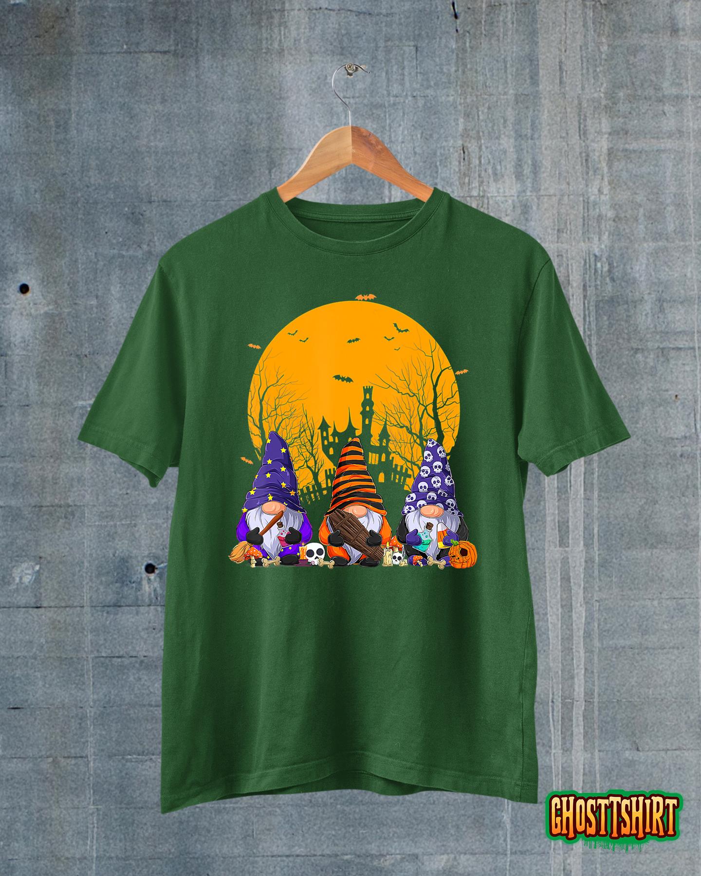 Three Gnomes Happy Halloween Fall Candy Corn Pumpkin Men T-Shirt