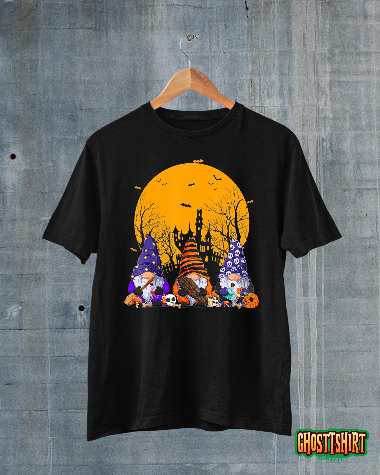 Three Gnomes Happy Halloween Fall Candy Corn Pumpkin Men T-Shirt