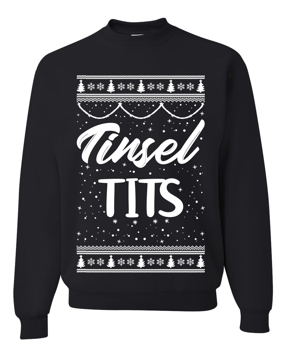 Tinsel Tits Individual Couples Ugly Christmas Sweater Unisex Crewneck Graphic Sweatshirt- Best Christmas Gifts 2023