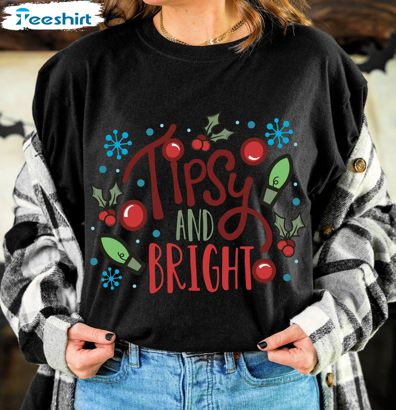 Tipsy And Bright Shirt – Hot Cocoa Christmas Unisex Hoodie Crewneck