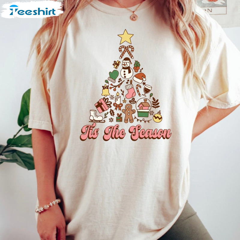 Tis The Season Christmas Shirt – Christmas Graphic Cute Pattern Unisex Hoodie