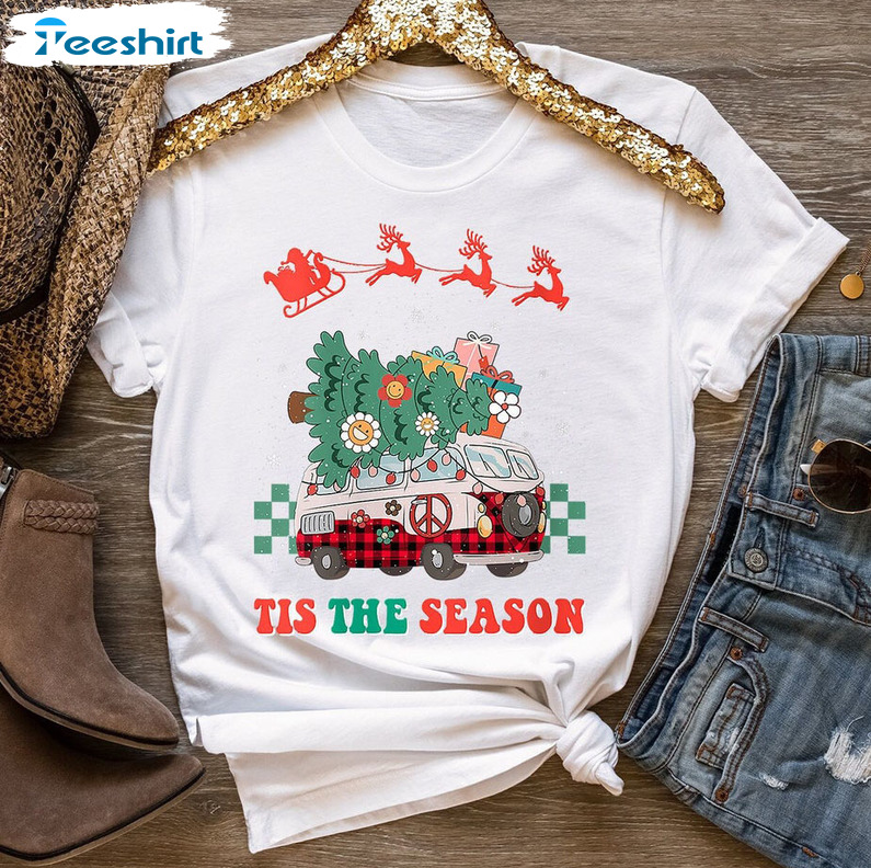 Tis The Season Christmas Shirt – Christmas Reindeer Unisex Hoodie Sweatshirt