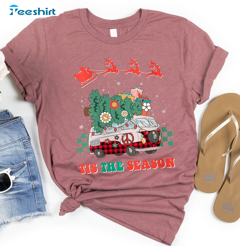 Tis The Season Christmas Shirt – Christmas Reindeer Unisex Hoodie Sweatshirt