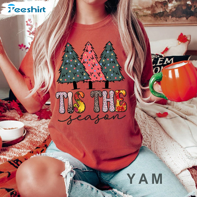 Tis The Season Christmas Shirt – Christmas Tree Vintage Tee Tops Sweater