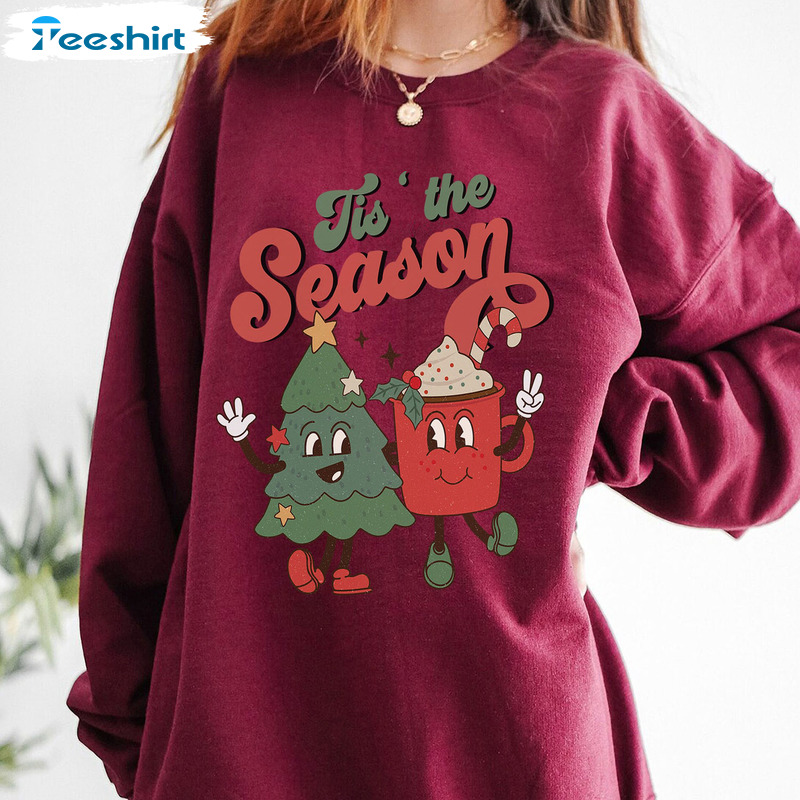 Tis The Season Christmas Sweatshirt – Cute Chritmas Retro Crewneck Tank Top