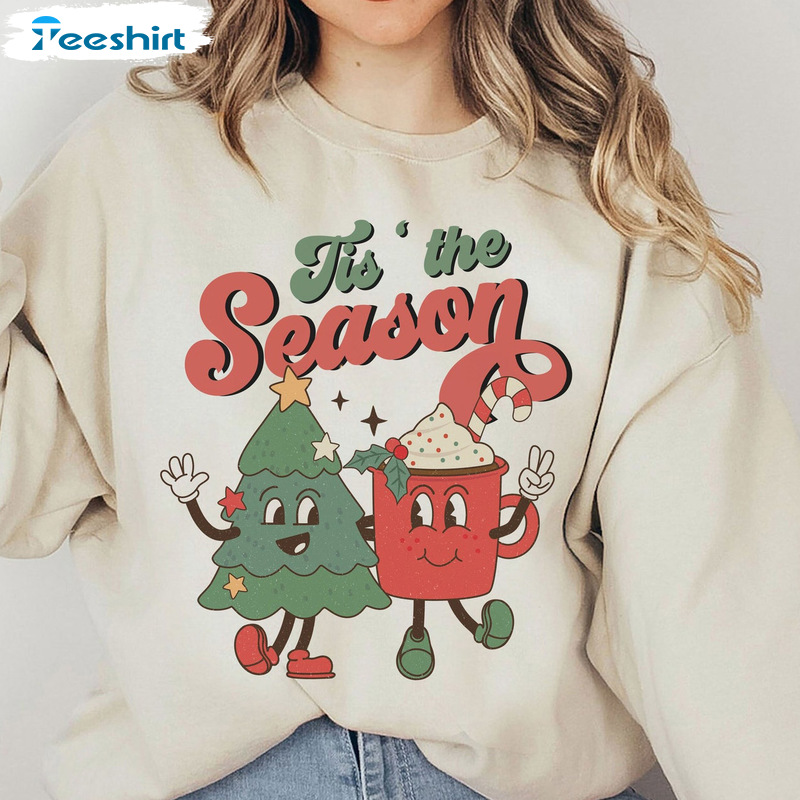 Tis The Season Christmas Sweatshirt – Cute Chritmas Retro Crewneck Tank Top