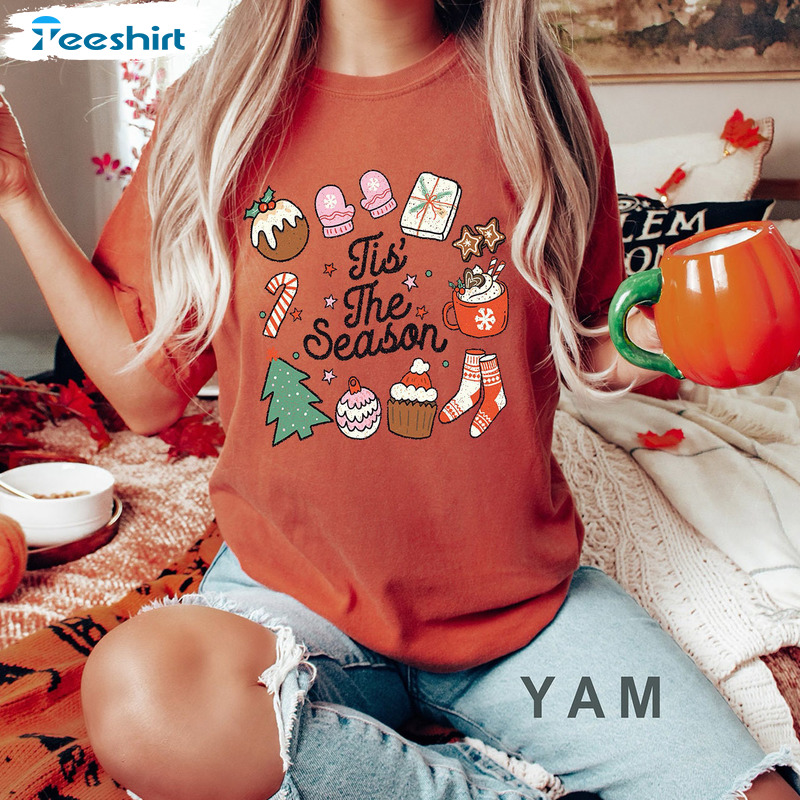 Tis The Season Santa Shirt – Santa Christmas Vintage Short Sleeve Sweater