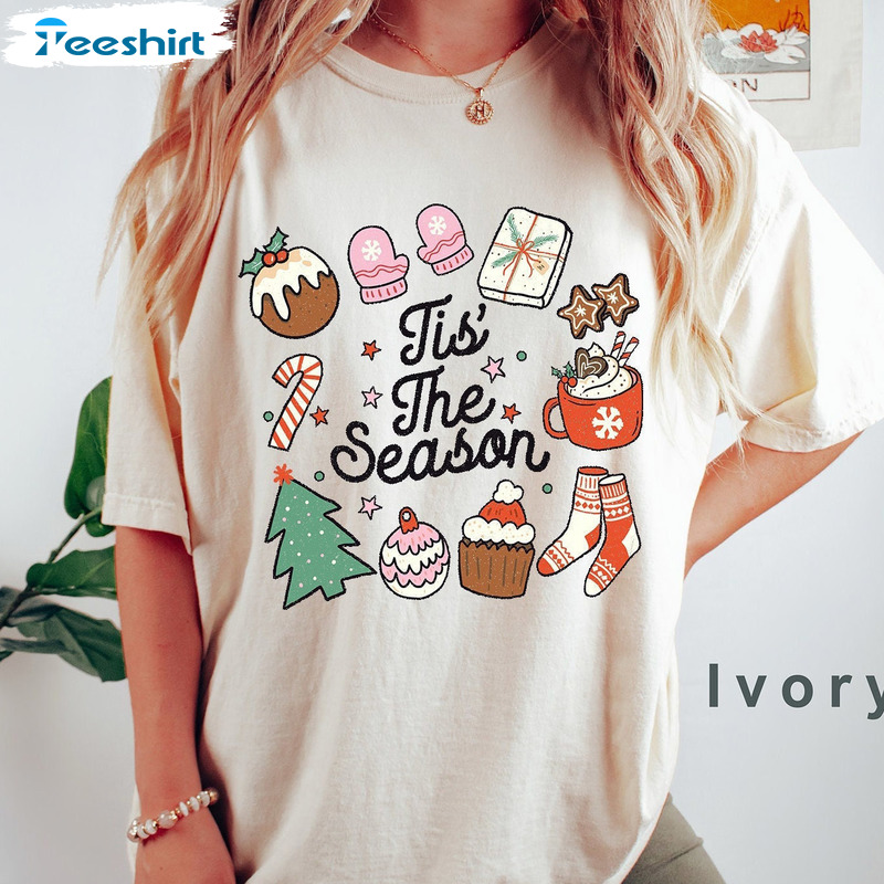 Tis The Season Santa Shirt – Santa Christmas Vintage Short Sleeve Sweater