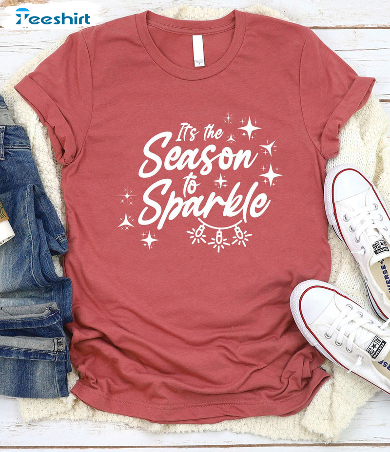 Tis The Season To Sparkle Shirt – Christmas Holiday Unisex Hoodie Short Sleeve