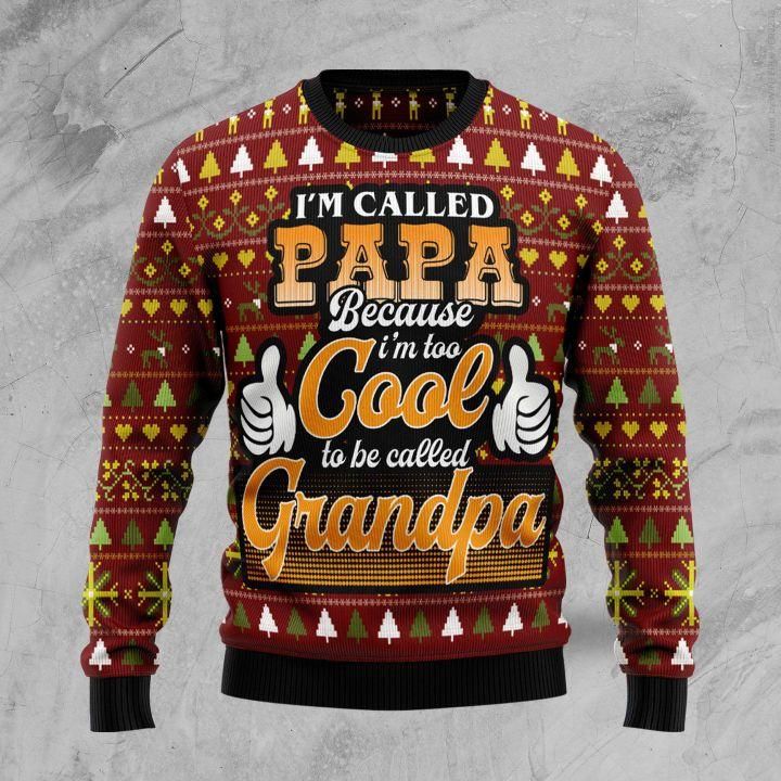 Too Cool To Be Called Grandpa Ugly Christmas Sweater | For Men & Women | Adult | US1473- Best Christmas Gifts 2023