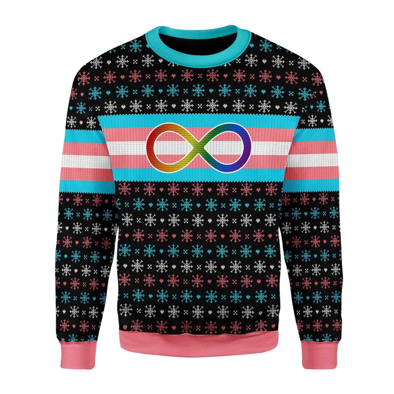 Transgender Autistic Flag Ugly Christmas Sweater | For Men & Women | Adult | US3671- Best Christmas Gifts 2023