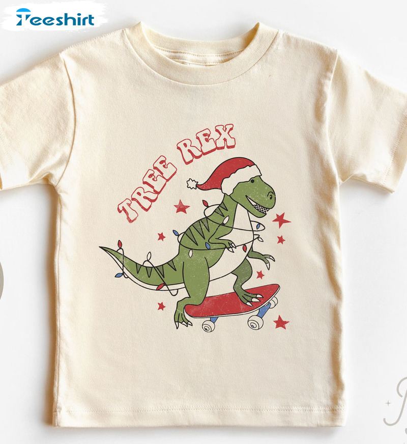 Tree Rex Christmas Shirt – Cute Christmas Toddler Unisex T-shirt Short Sleeve