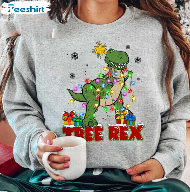 Tree Rex Christmas Shirt – Dinosaur Christmas Short Sleeve Tank Top