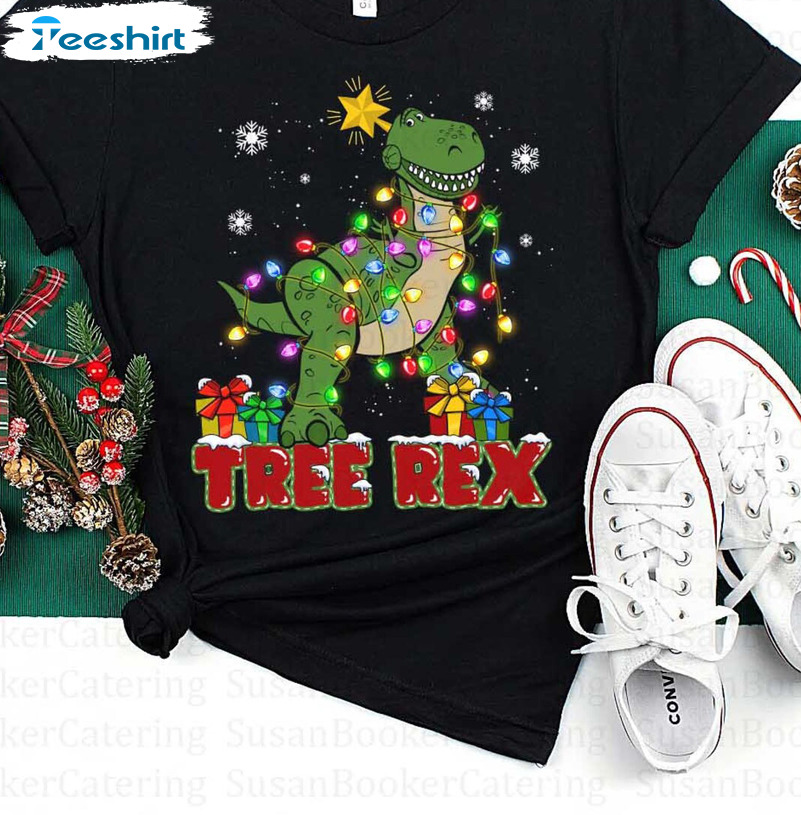 Tree Rex Christmas Shirt – Dinosaur Christmas Short Sleeve Tank Top