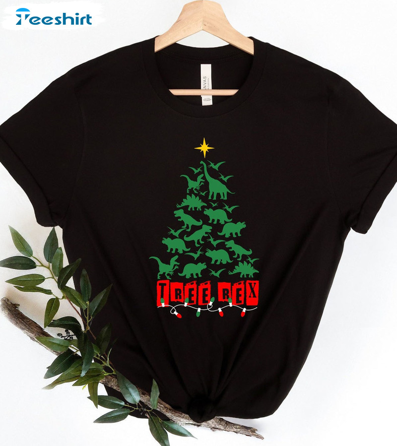 Tree Rex Christmas Shirt, Dinosaur Santa Jurassic Christmas Dinosaur At Xmas Cute