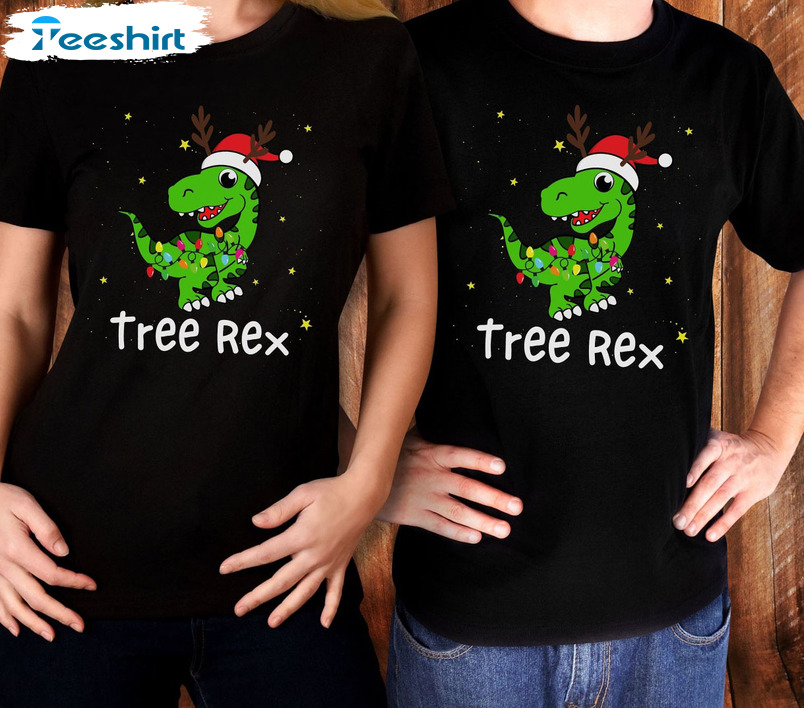 Tree Rex Christmas Shirt, Family Group Christmas Shirt Matching Couple Dinosaur T Rex