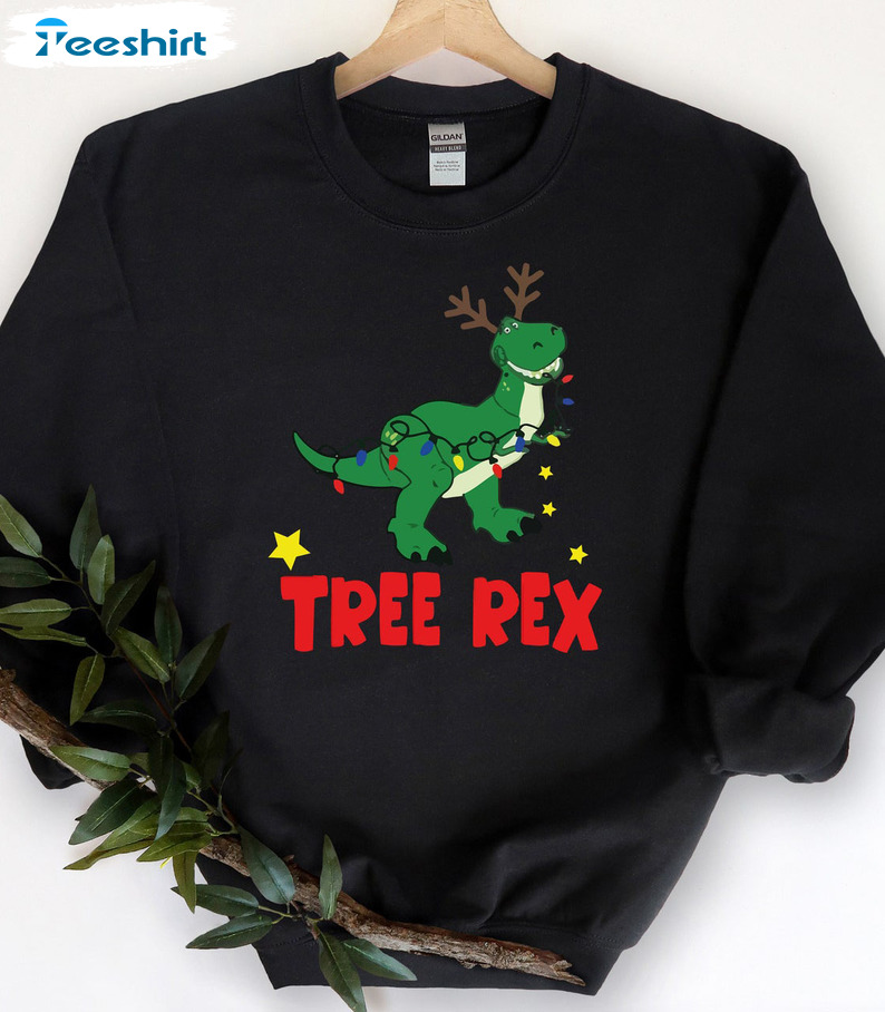 Tree Rex Sweatshirt Christmas, Dinosaur T-Shirt Christmas Gift T-Rex