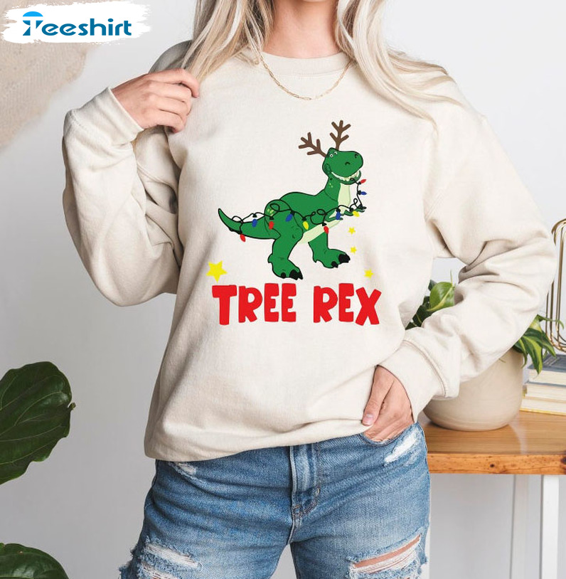 Tree Rex Sweatshirt Christmas, Dinosaur T-Shirt Christmas Gift T-Rex