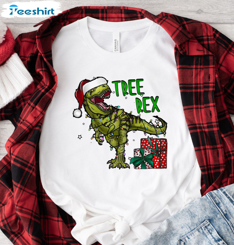 Tree Rex Trending Shirt – Christmas Dinosaur Sweatshirt Tee Tops