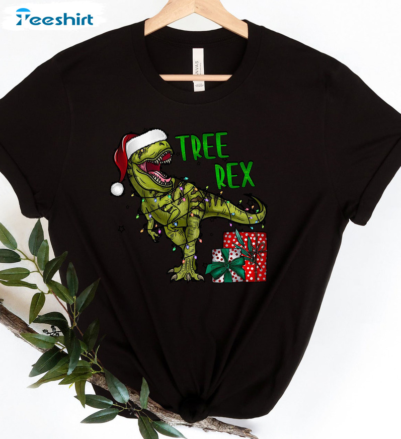 Tree Rex Trending Shirt – Christmas Dinosaur Sweatshirt Tee Tops